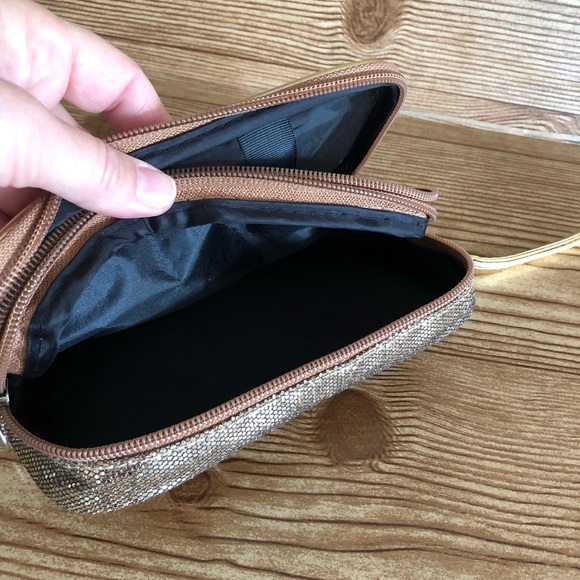 Gold Sparkly Structured Wristlet - Picture 6 of 8